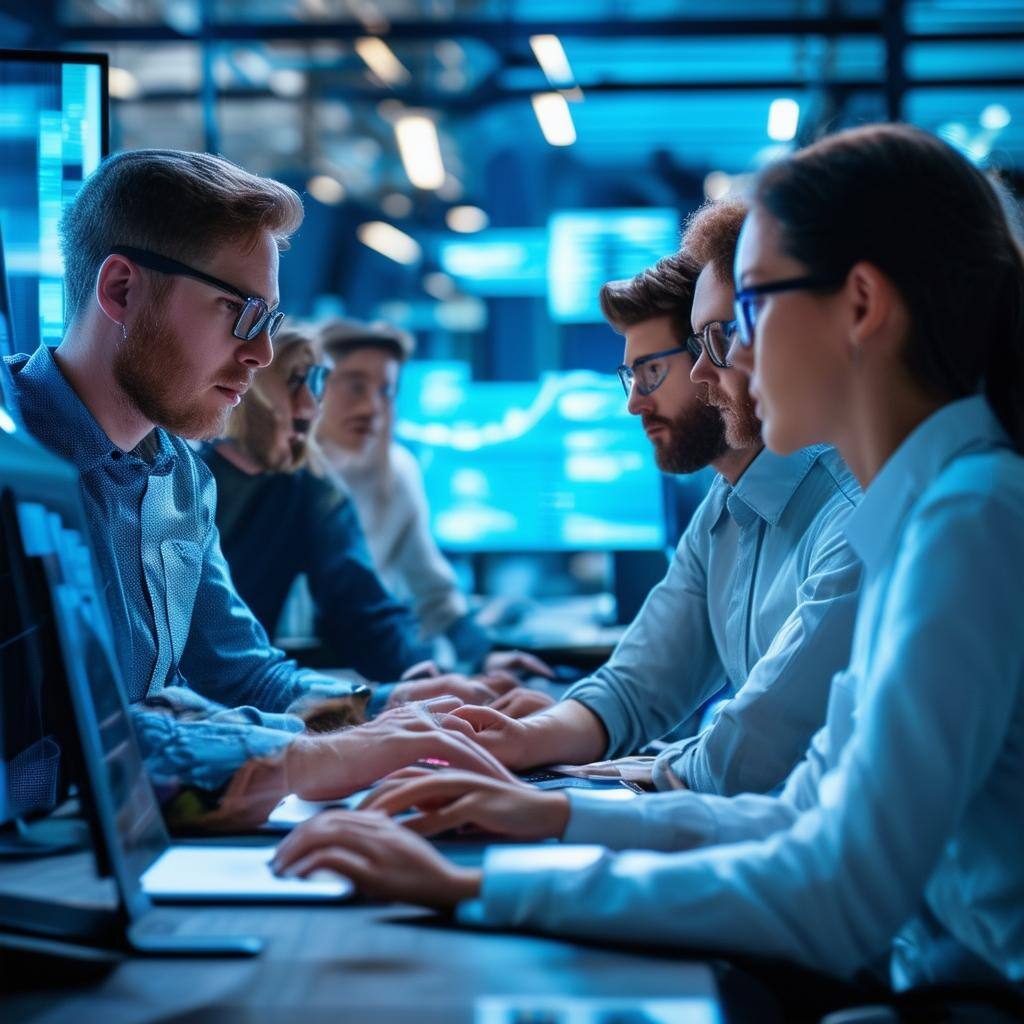 Cybersecurity experts working